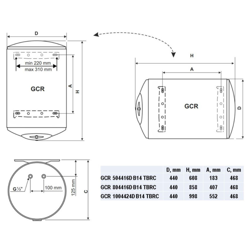 Бойлер TESY ANTICALC REV GCR 804416D B14 TBRC (304852)