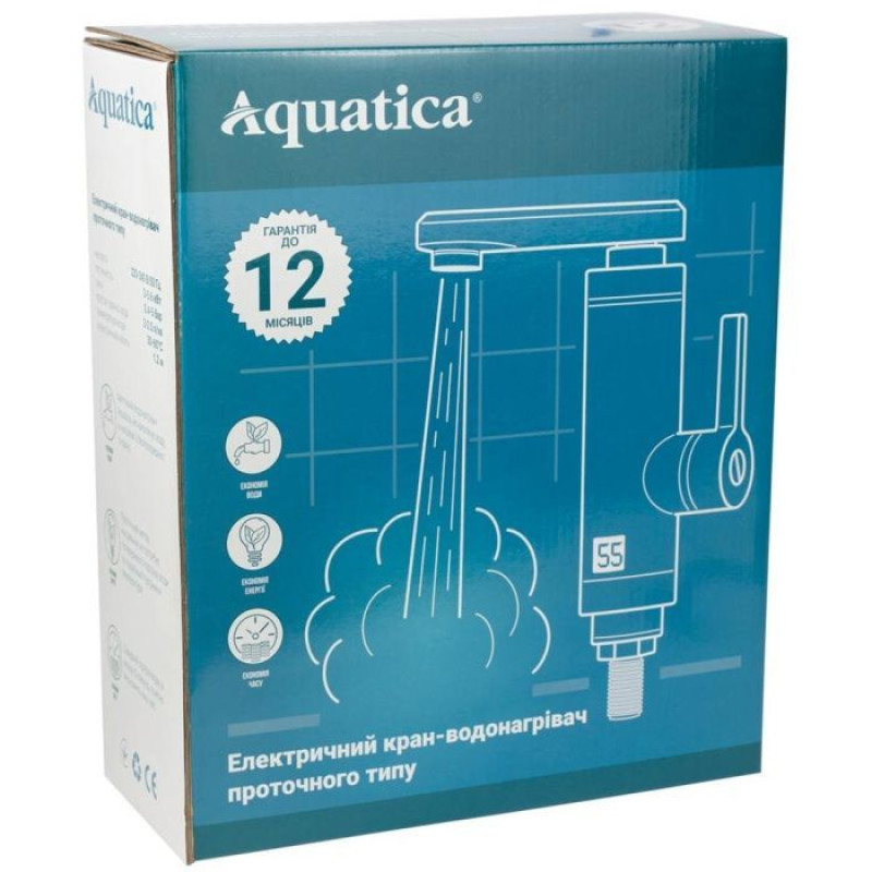 Проточний водонагрівач AQUATICA LZ 3.0кВт 0.4-5бар для ванн (9795203)