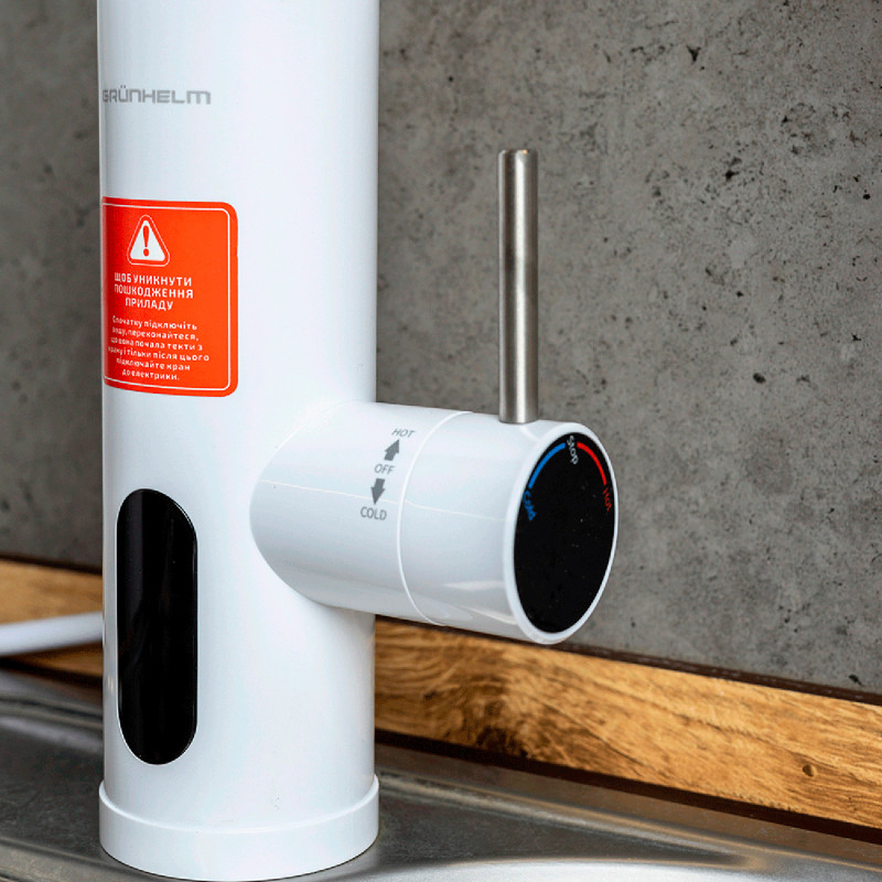 Проточний водонагрівач GRUNHELM EWH-1X-3G-ND-FLX-LED