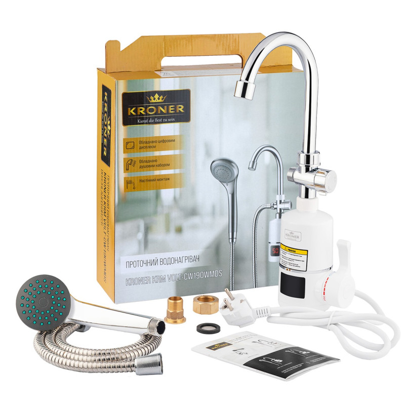 Проточний водонагрівач KRONER KRM Volt CW190WMDS