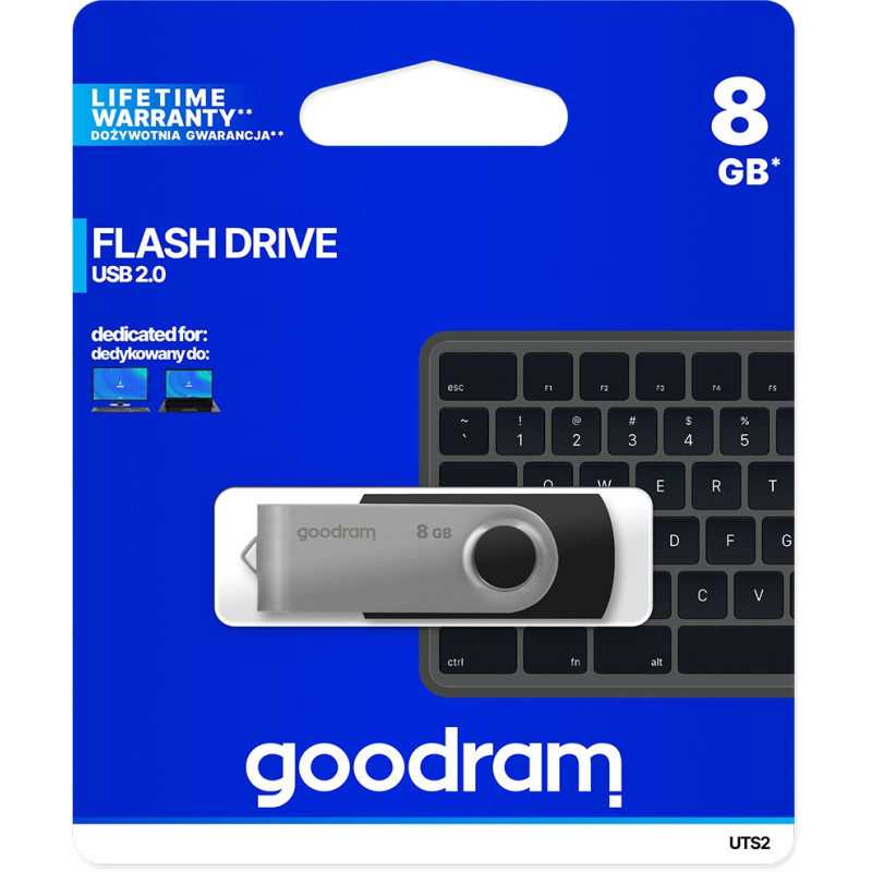 USB флеш-накопичувач Goodram 8GB UTS2 (Twister) Black (UTS2-0080K0R11)