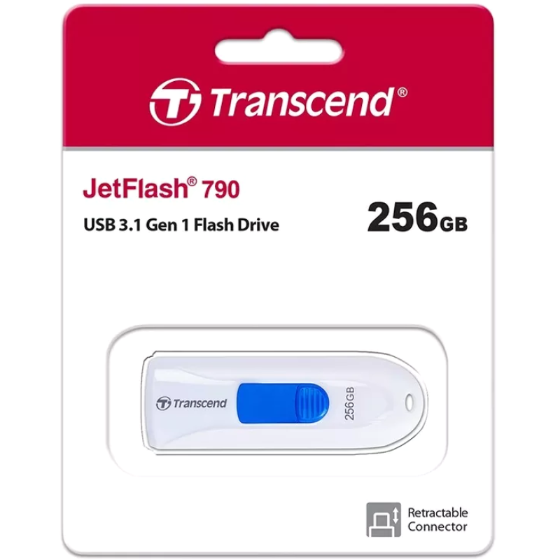 USB флешка Transcend 256GB JetFlash 790 White USB 3.1 (TS256GJF790W)