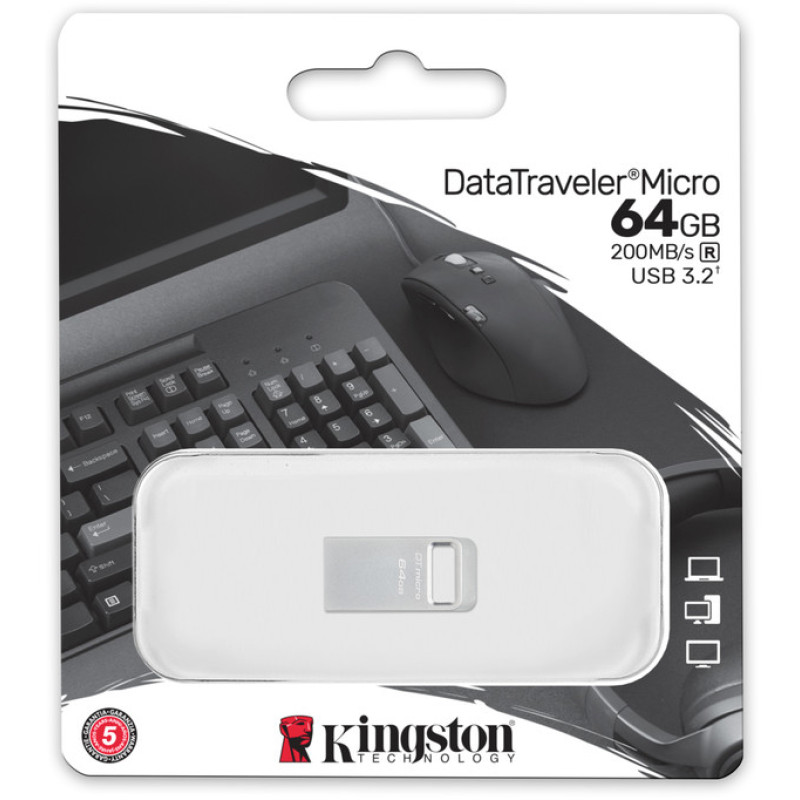 USB флеш накопичувач Kingston 64GB DataTraveler Micro USB 3.2 (DTMC3G2/64GB)