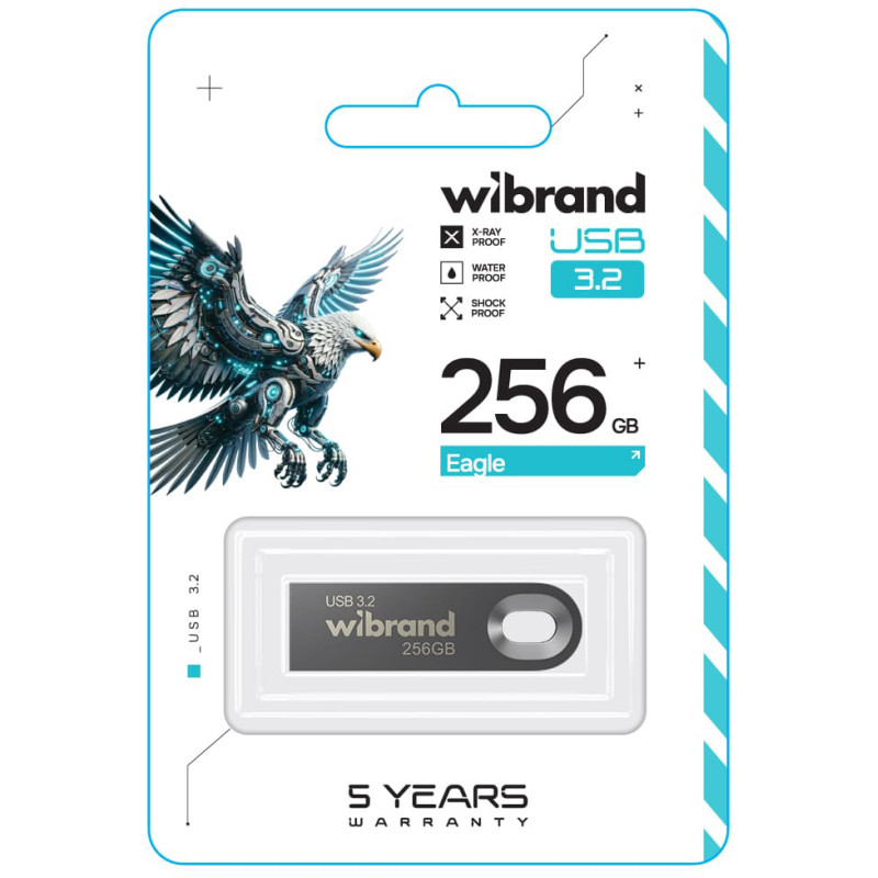 USB флешка Wibrand 256GB Eagle Grey USB 3.2 Gen 1 (USB 3.0) (WI3.2/EA256U10G)