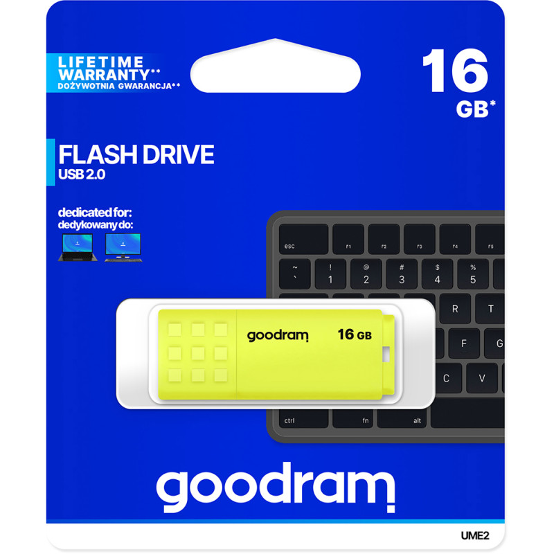 USB флеш-накопичувач Goodram 16GB UME2 Yellow (UME2-0160Y0R11)