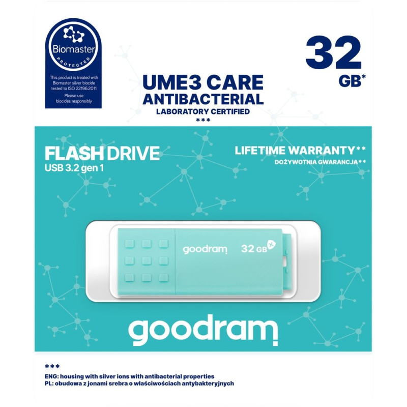 USB флеш накопичувач Goodram 32GB UME3 Care Green (UME3-0320CRR11)