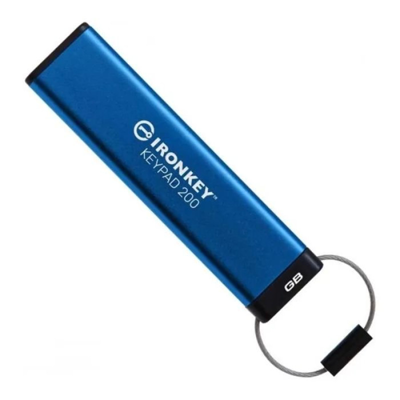 USB флеш накопичувач USB3.2 128GB Kingston IronKey Keypad 200 Type-C Blue (IKKP200C/128GB)