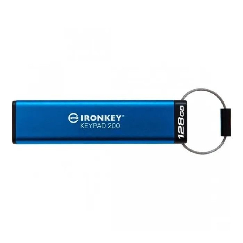USB флеш накопичувач USB3.2 128GB Kingston IronKey Keypad 200 Type-C Blue (IKKP200C/128GB)