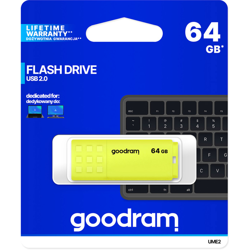 USB флеш-накопичувач Goodram 64GB UME2 Yellow (UME2-0640Y0R11)