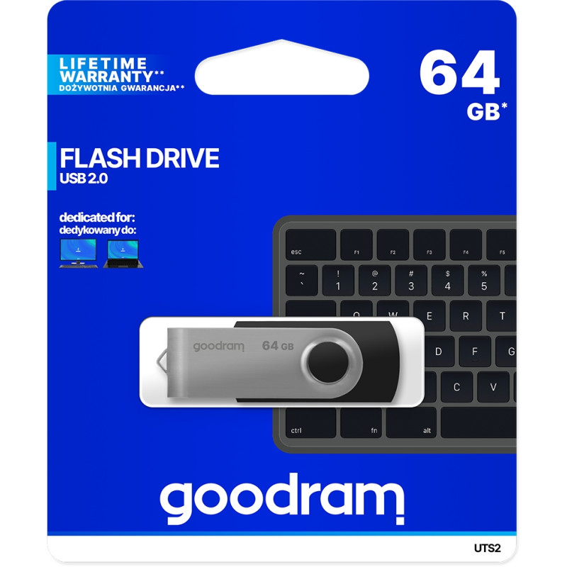 USB флеш-накопичувач Goodram 64GB UTS2 (Twister) Black (UTS2-0640K0R11)