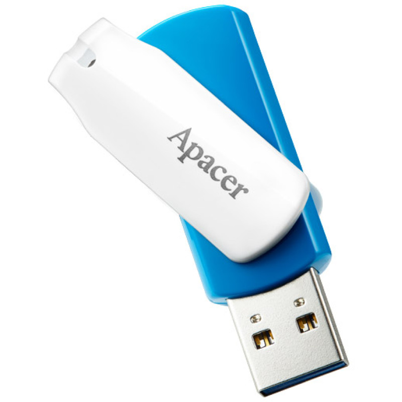 USB флеш-накопичувач Apacer 64GB AH357 Blue/White (AP64GAH357U-1)