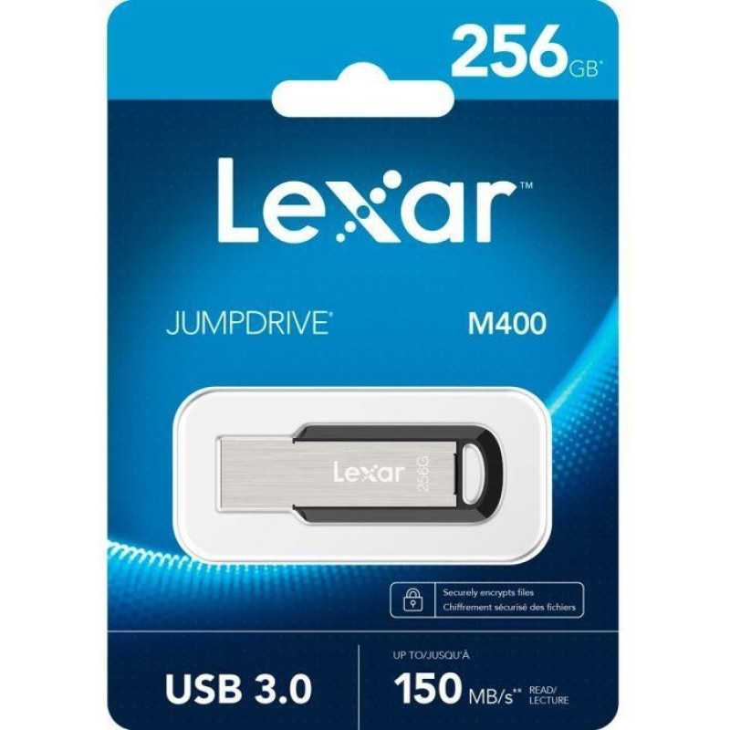 Флеш пам'ять Lexar JumpDrive M400 256GB USB 3.0 Black/Silver (LJDM400256G-BNBNG)