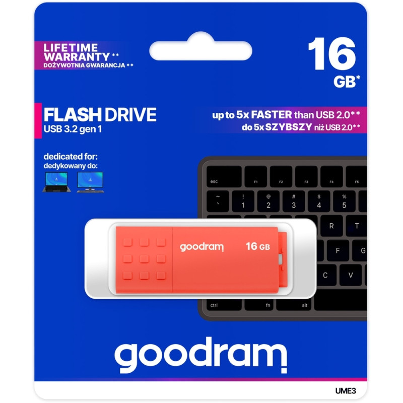 USB флеш-накопичувач Goodram 16GB UME3 Orange (UME3-0160O0R11)