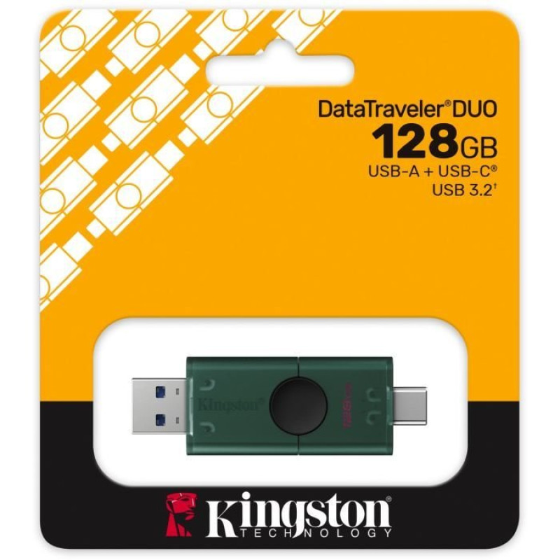 Флеш-накопичувач Kingston USB3.2 128GB Type-C DataTraveler Duo Green (DTDEG2/128GB)