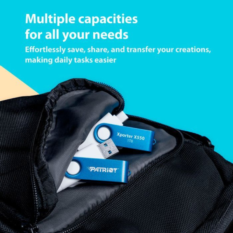 USB флеш накопичувач Patriot 64GB Xporter X550 USB 3.2/Type-C (PS64GX550AAD)