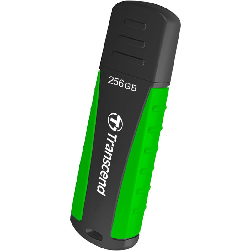USB флеш накопичувач Transcend 256GB JetFlash 810 Rugged Black/Green (TS256GJF810) (FFUFTR02133)