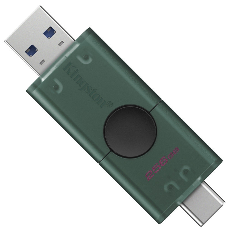 USB флеш-накопичувач Kingston USB3.2 256GB Type-C DataTraveler Duo Green (DTDEG2/256GB)