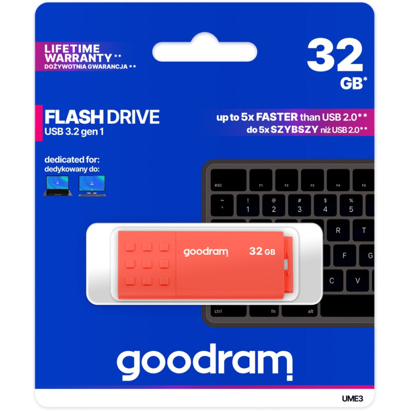 USB флеш-накопичувач Goodram 32GB UME3 Orange (UME3-0320O0R11)