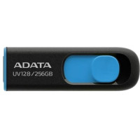 USB флеш накопичувач ADATA 256GB UV128 Black/Blue USB 3.2 (AUV128-256G-RBE)