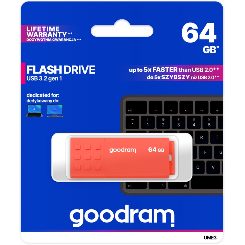 USB флеш-накопичувач Goodram 64GB UME3 Orange (UME3-0640O0R11)
