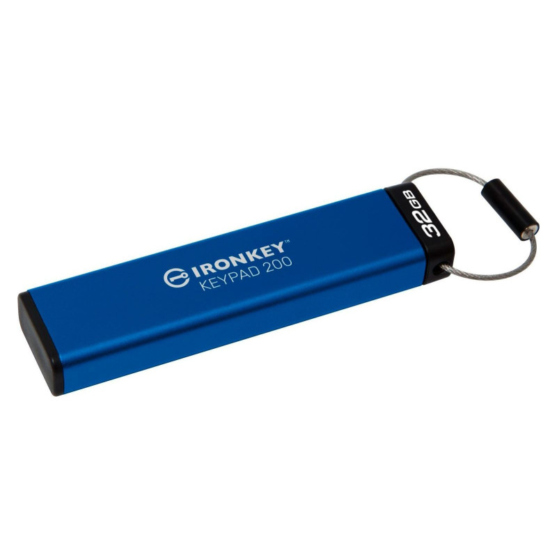 USB флешка Kingston 32GB IronKey Keypad 200 AES-256 Encrypted Blue USB 3.2 (IKKP200/32GB)