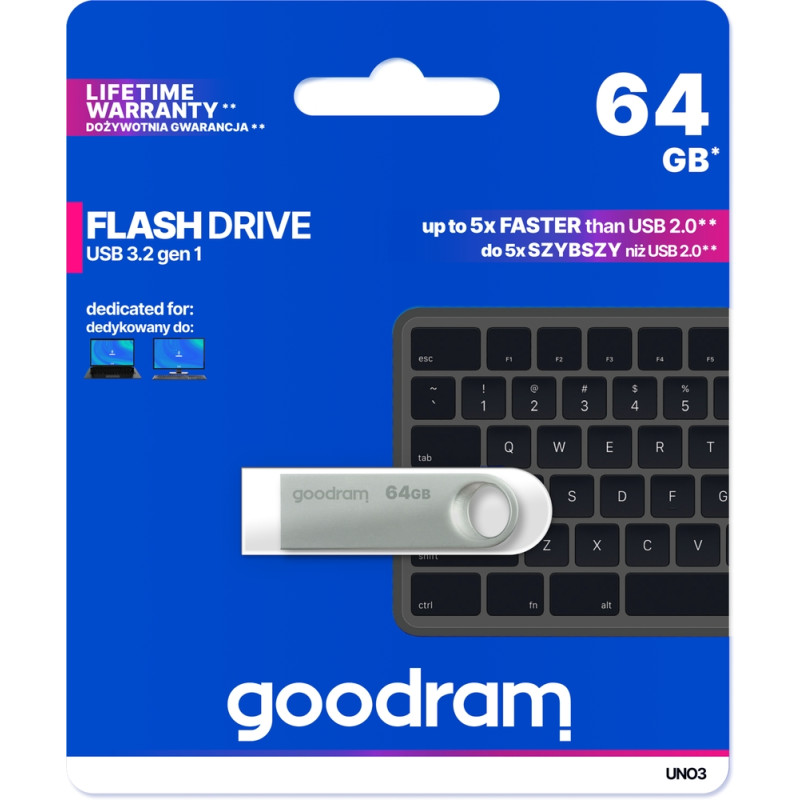 USB флеш-накопичувач Goodram 64GB UNO3 (UNO3-0640S0R11)