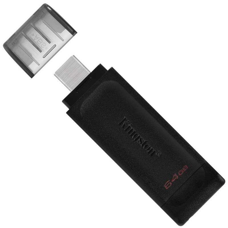 USB флеш-накопичувач Kingston 64GB Type-C DataTraveler 70 Black (DT70/64GB)