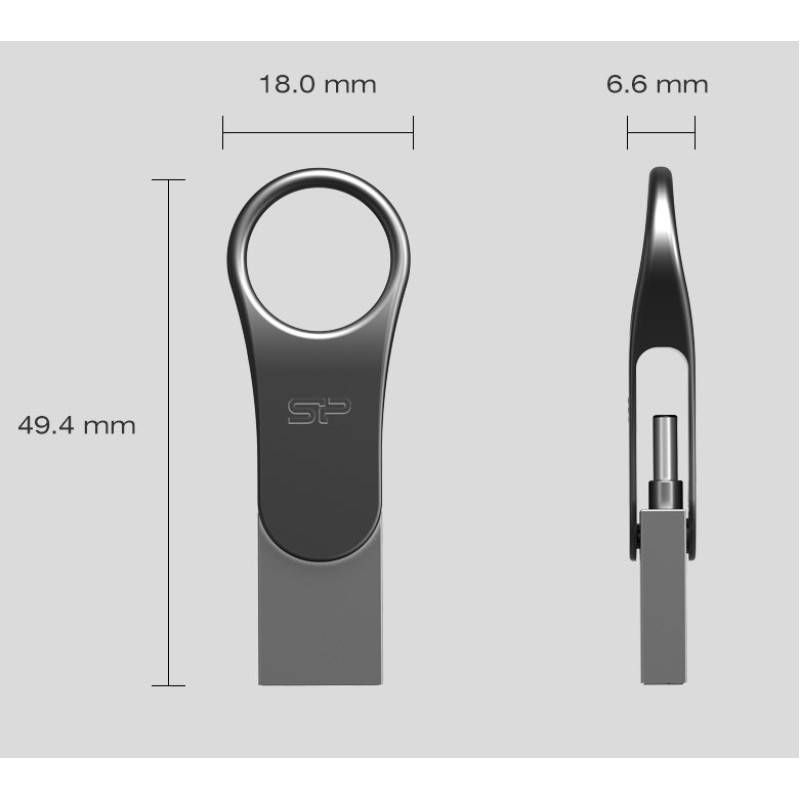 Флеш-пам'ять USB Silicon Power Mobile S80 32GB Silver (SP032GBUC3C80V1S)