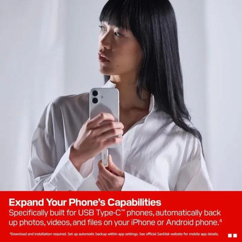 USB флеш накопичувач SanDisk 128GB Phone Drive Arctic White Type-C USB 3.2 (SDIXS0N-128G-GN6NE)