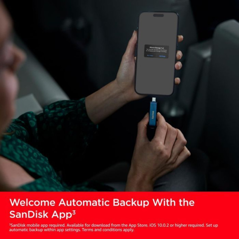 USB флеш накопичувач SanDisk 128GB Phone Drive для iPhone Metallic Sky Lightning/Type-C U