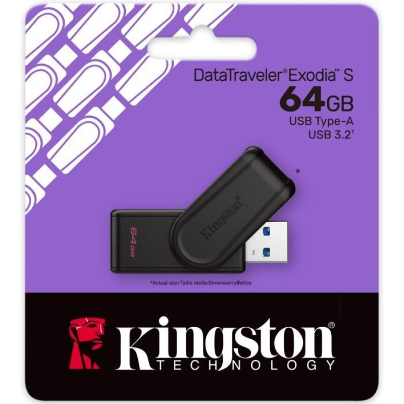 Флеш-накопичувач Kingston 64 GB USB 3.2 Type-A Gen1 DT Exodia S (DTXS/64GB)