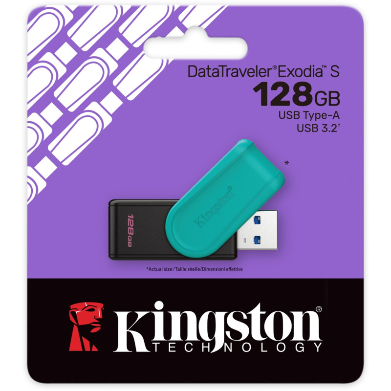Флешка Kingston DataTraveler Exodia S 128GB Black/Turquoise (DTXS/128GB)