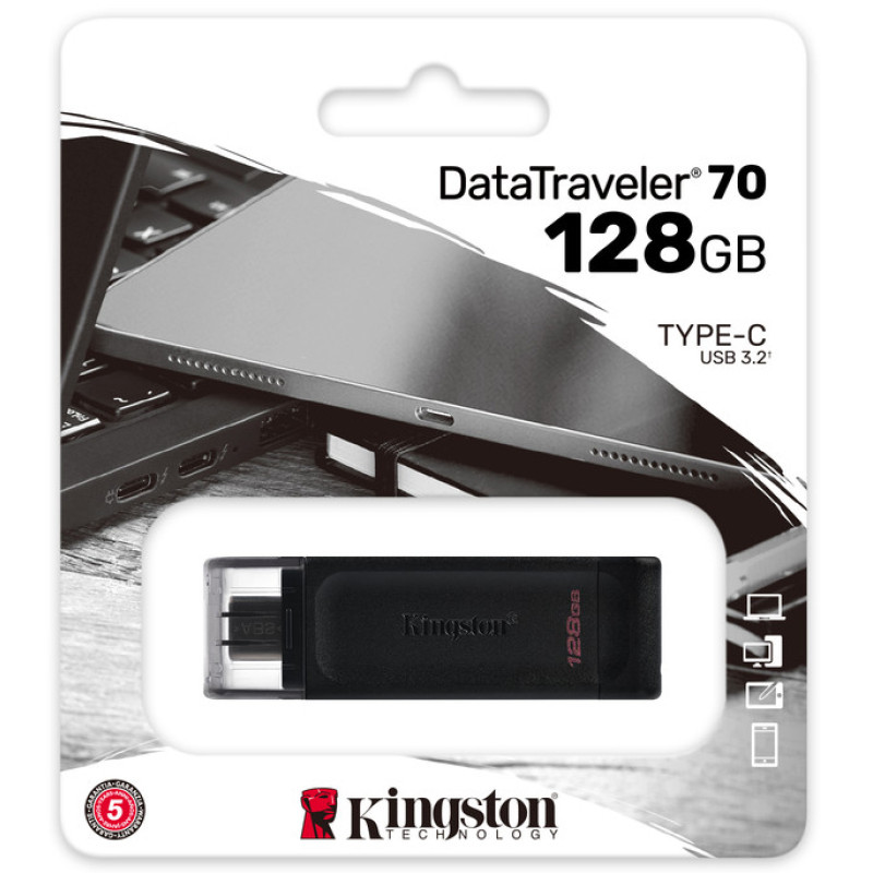 USB флеш накопичувач Kingston 128GB DataTraveler 70 USB 3.2/Type-C (DT70/128GB)
