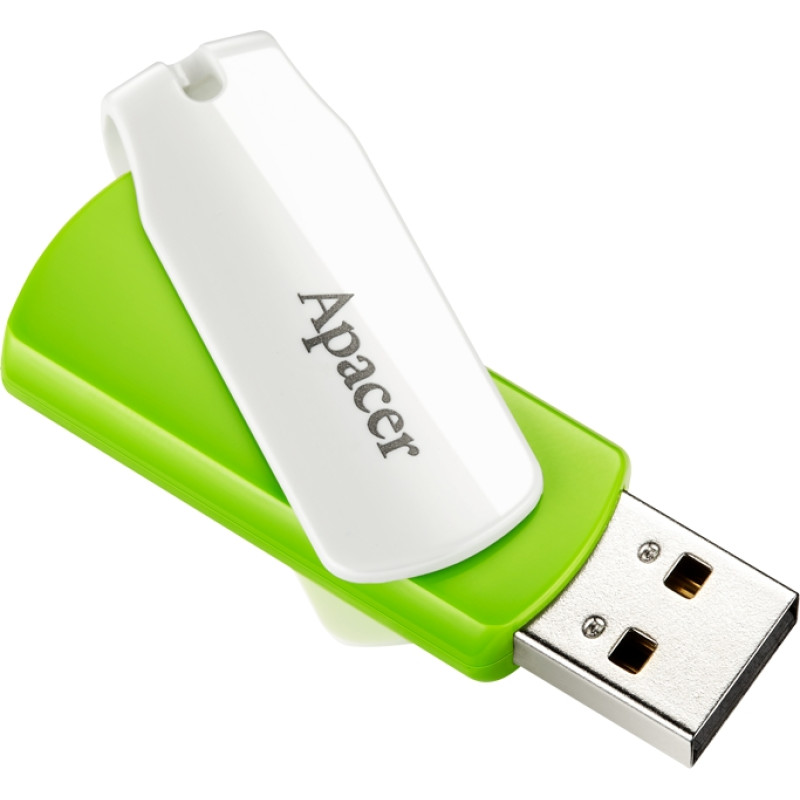 USB флеш-накопичувач Apacer 64GB AH335 White/Green (AP64GAH335G-1)