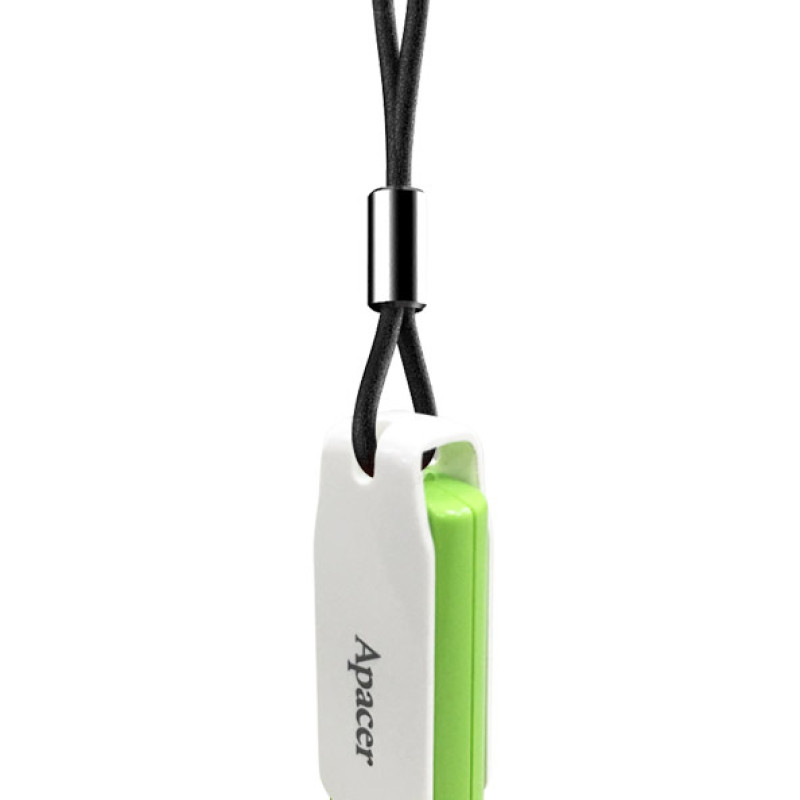 USB флеш-накопичувач Apacer 64GB AH335 White/Green (AP64GAH335G-1)