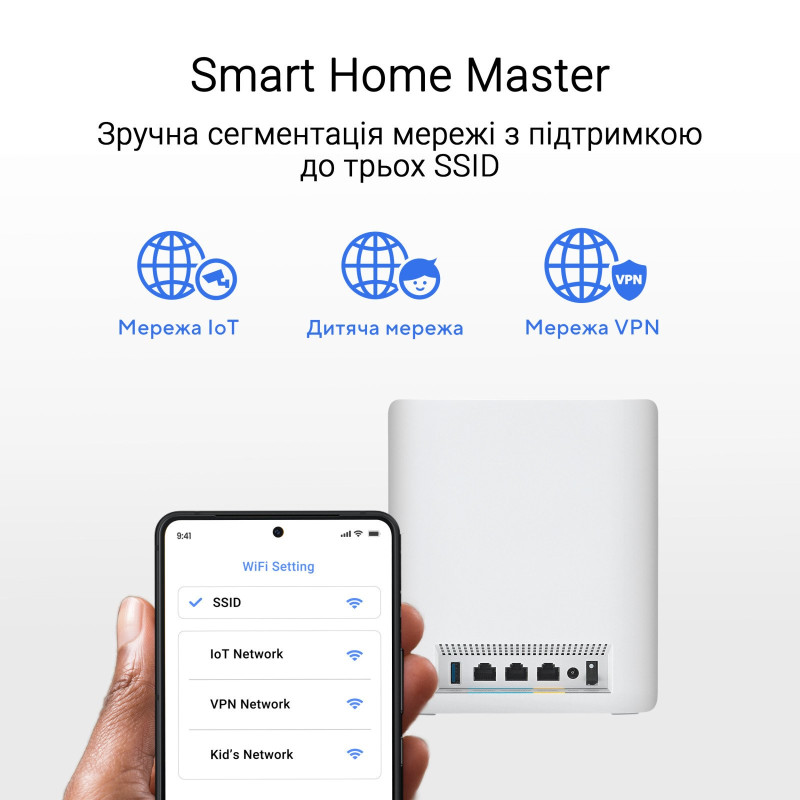 Wi-Fi Mesh система Asus ZenWiFi BT10 2pk White (90IG08Y0-MO3C40)