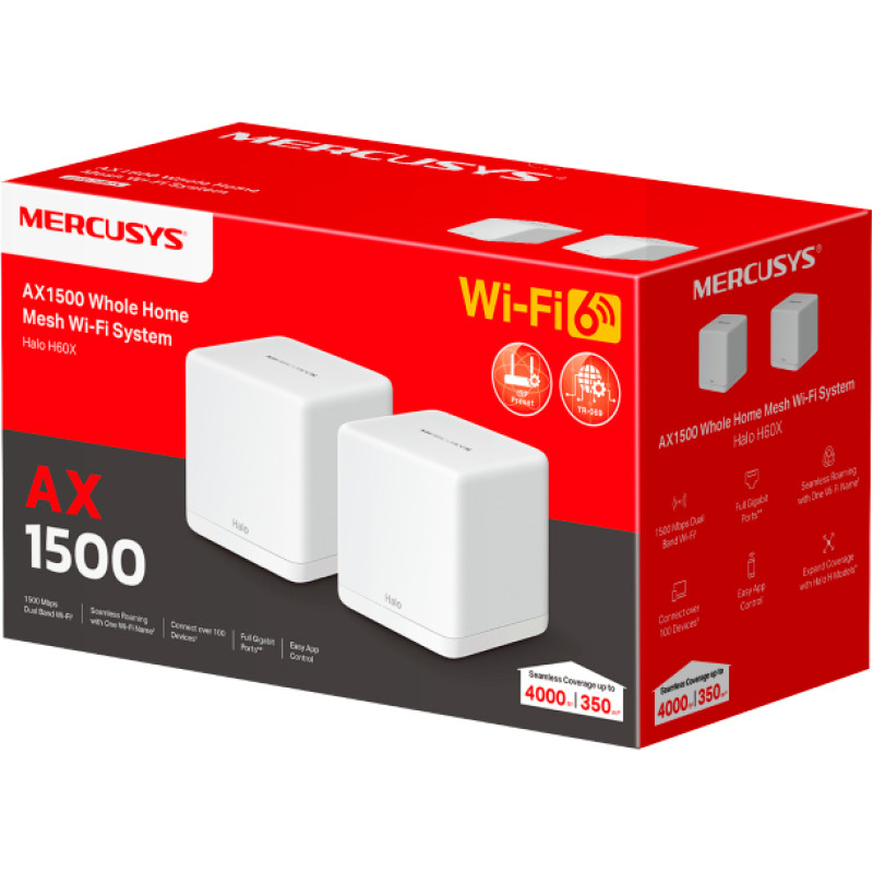 Mesh Wi-Fi система Mercusys Halo H60X (2-pack)