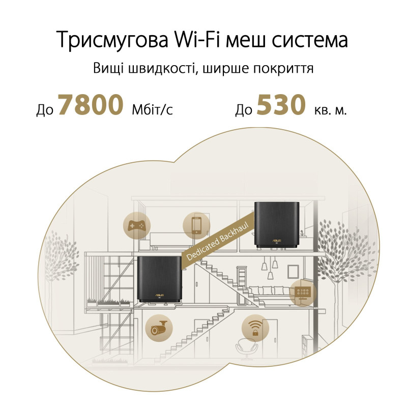 Роутер ASUS ZenWiFi XT9 1PK Black (90IG0740-MO3B50)