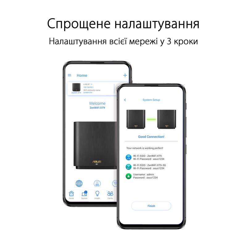 Роутер ASUS ZenWiFi XT9 1PK Black (90IG0740-MO3B50)
