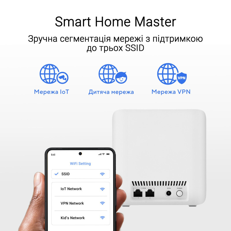 Система WiFi-Mesh Asus ZenWiFi BD4 1PK White (90IG0960-MO3C00)