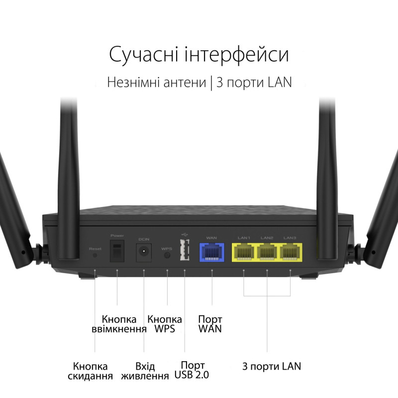 Маршрутизатор ASUS RT-AX1800U (90IG06P0-MO3530)