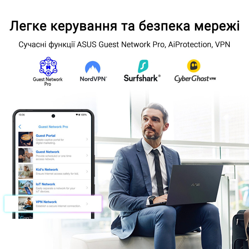 Wi-Fi роутер ASUS RT-BE58 GO (90IG09Q0-MO3C00)