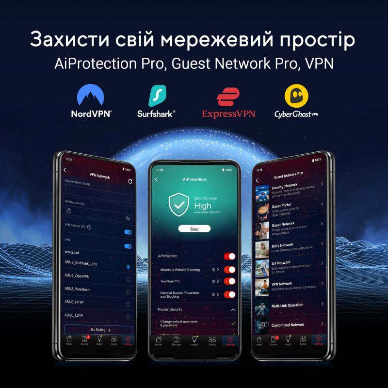 Бездротовий маршрутизатор Asus ROG Rapture GT-BE19000 (90IG0850-MO9A0V)