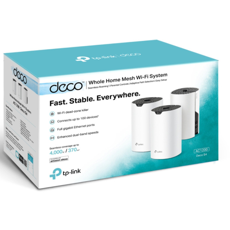 Маршрутизатор TP-LINK Powerline Mesh Wi-Fi Deco S4 (3 шт.) 