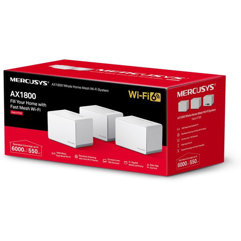 Маршрутизатор Mercusys Halo H70X 3PK (HALO-H70X-3-PACK)