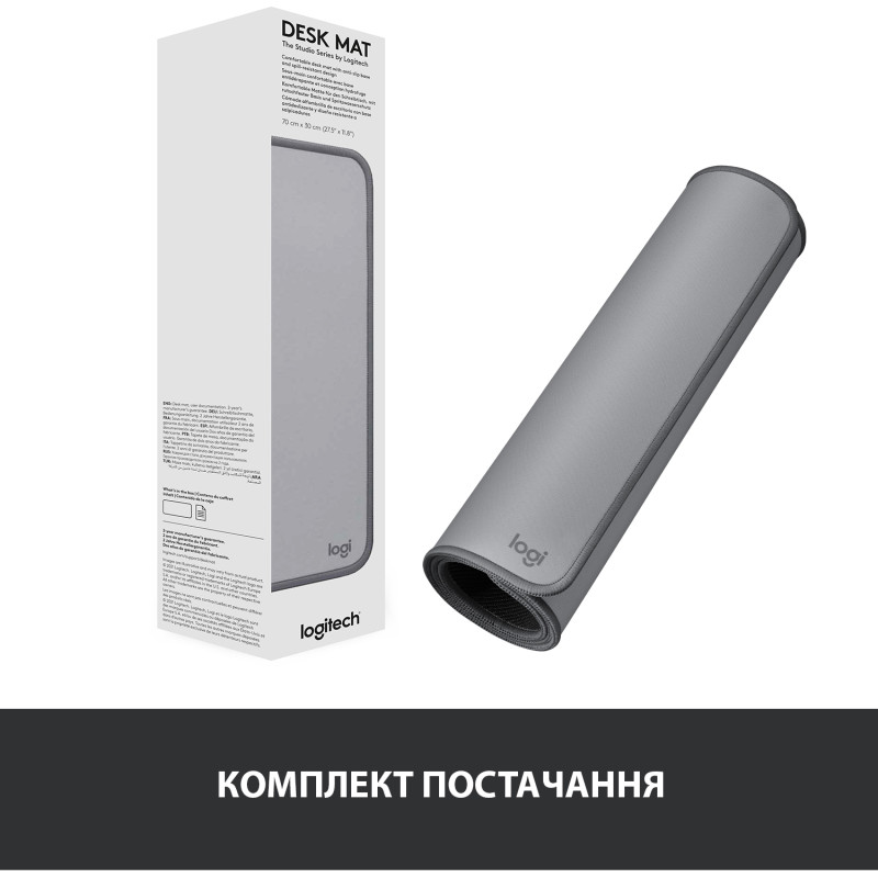 Килимок для мишки Logitech Desk Mat Studio Series Mid Grey (956-000052)