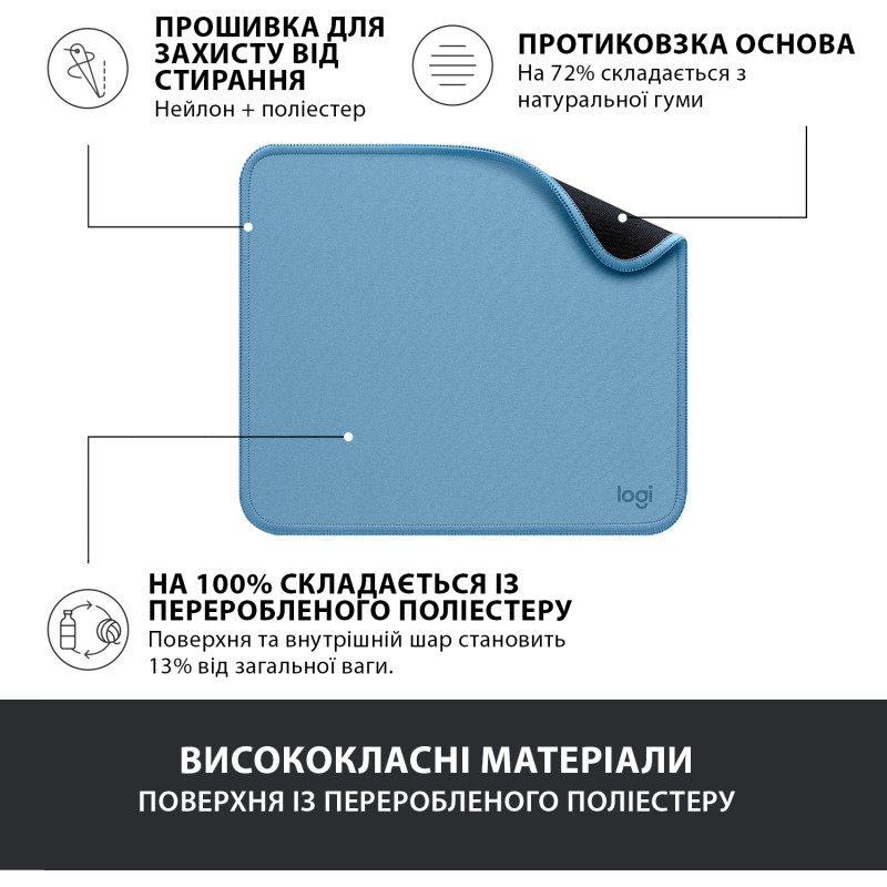 Ігрова поверхня Logitech Mouse Pad Studio Blue (956-000051)