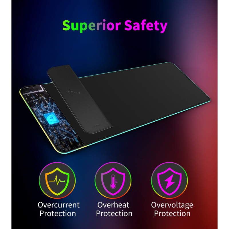 Ігрова поверхня Choetech RGB Illuminated 15W Wireless C (T543-F)