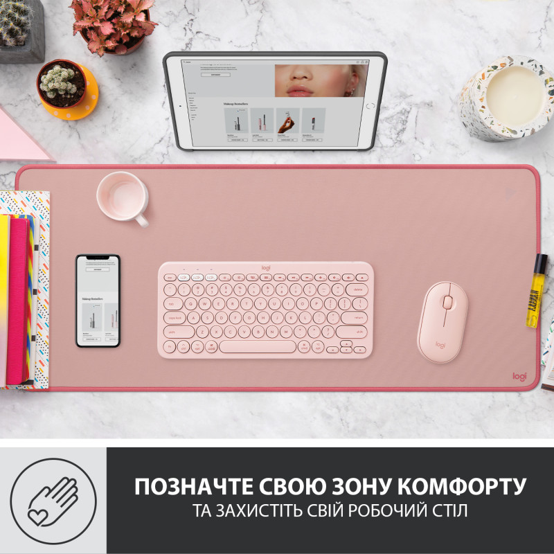 Ігрова поверхня LOGITECH Desk Mat Studio Darker Rose (956-000053)