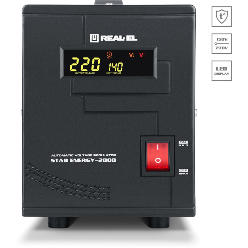 Стабілізатор напруги REAL-EL STAB ENERGY-2000 (EL122400013)